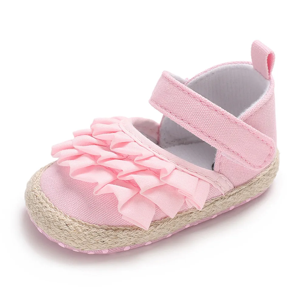 Обувь для новорожденных девочек; мягкие Нескользящие кроссовки с рисунком для детской кроватки; chaussure fille; обувь для мальчика 1 год - Цвет: Розовый