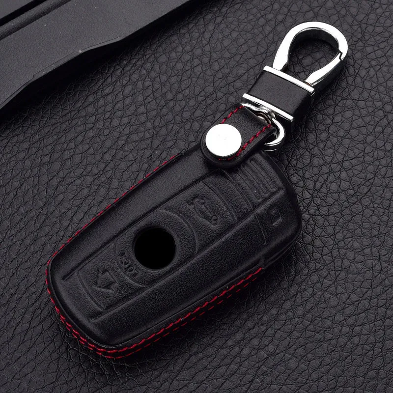 Кожаный чехол для автомобильных ключей, чехол s ключ-брелок для ключей, крышка для BMW E90 E60 E70 E87 3 5 6 серия M3 M5 X1 X5 X6 Z4 интеллектуальный пульт дистанционного управления чехол