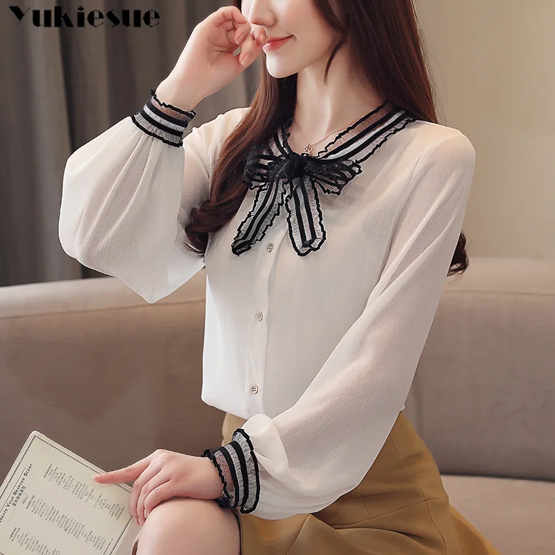 Blusa de mujer de gasa blusas camisas 2019 verano manga elegante encaje superior blusas y blusas de mujer de talla grande - AliExpress