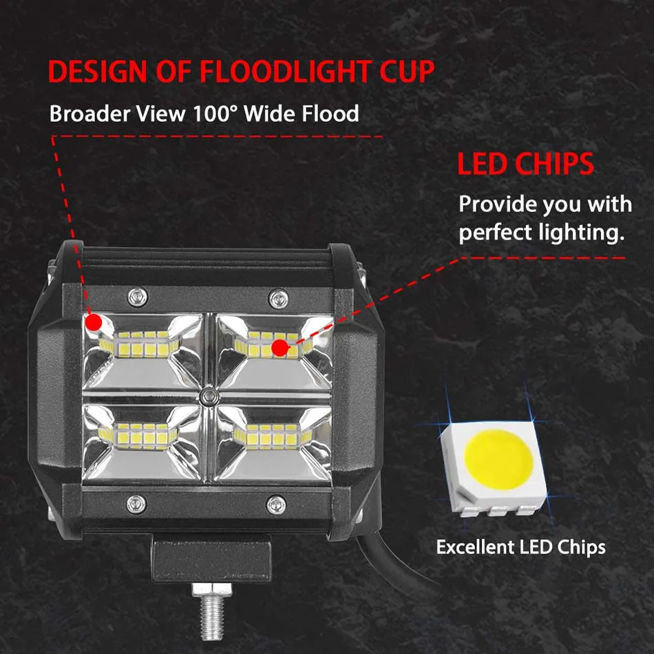 4 inch Wide Flood Beam CREE led work light (2)