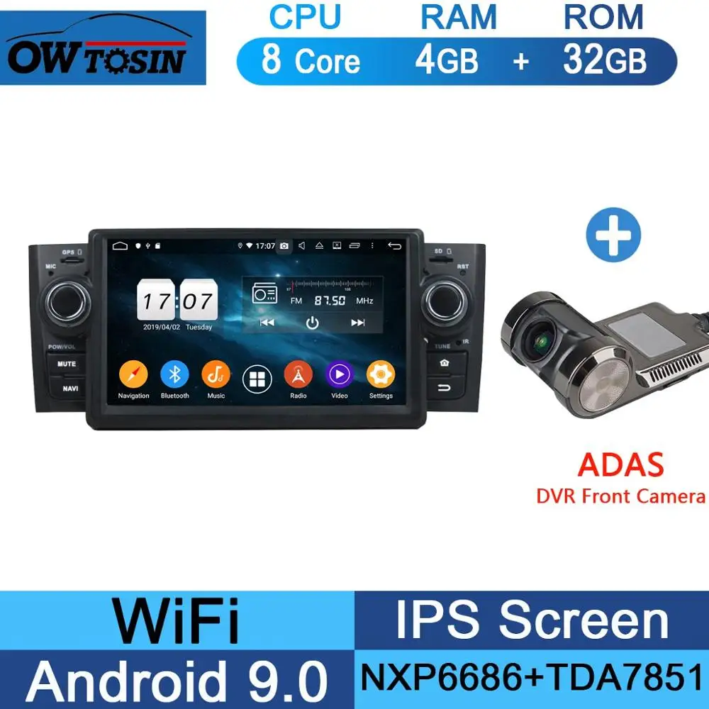 " ips 8 ядерный 1024*600 4G+ 64G Android 9,0 автомобильный dvd-плеер для Fiat LINEA 2007 2008 2009 2000 2010 2011 2012 2013 CarPlay Parrot BT - Цвет: 32G Adas Camera