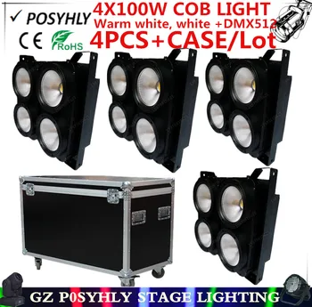 

4pcs/ 4X100W COB Lights +Flight Case dmx512 control led PAR AC90V-240V professional stage DJ equipment Disco lights