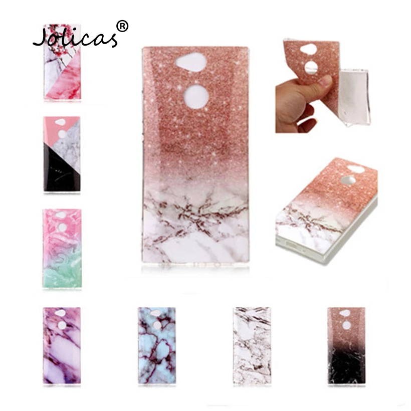 

Case For Sony XA1 Plus XA2 Ultra Sony XZ2 Silicone Case Sony Xperia L1 L2 Marble Flower Geometric Soft TPU Phone Cover capinha