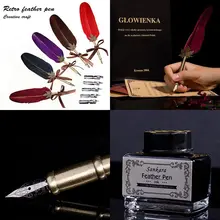 Горячее-креативное ремесло винтажное перо ретро резное из нержавеющей стали эмаль ручка подпись подарок перо ручка набор
