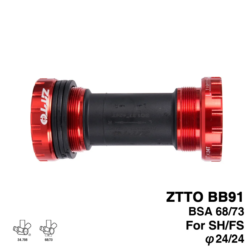 Ztto BB91 تحمل قوسين للدراجة BSA68 السفلي 68 73 موضوع الخارجي لل أجزاء 24 ملليمتر prowheel crankset ماء cnc mtb