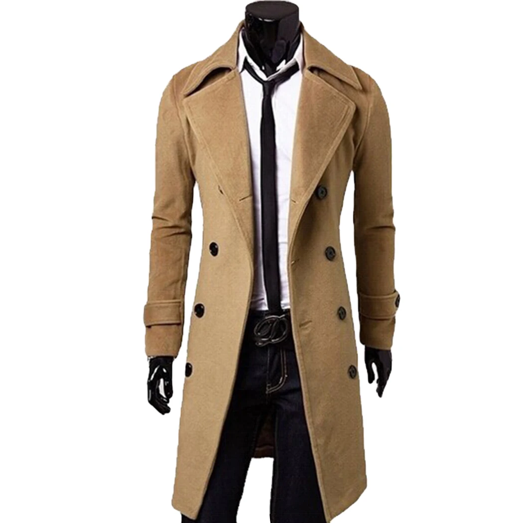 Для мужчин; Тренч Для мужчин классический двубортный Тренч masculino Костюмы длинные толстые куртки Пальто для будущих мам британский стиль