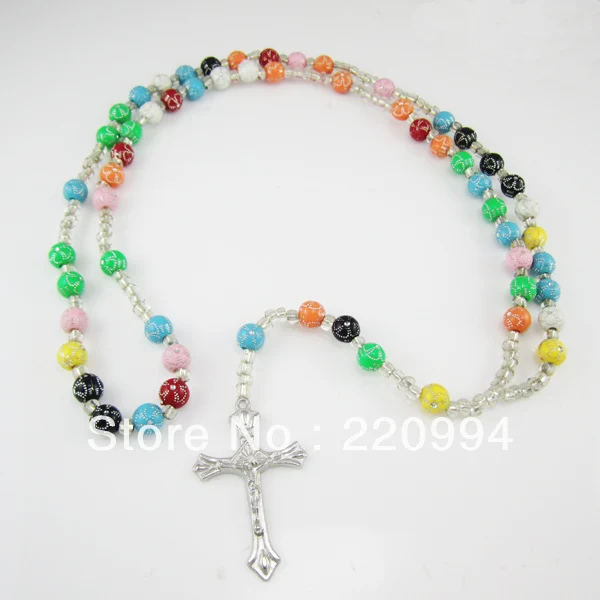 

12pcs of Colorful Multi-colors Plastic Bead Rosary