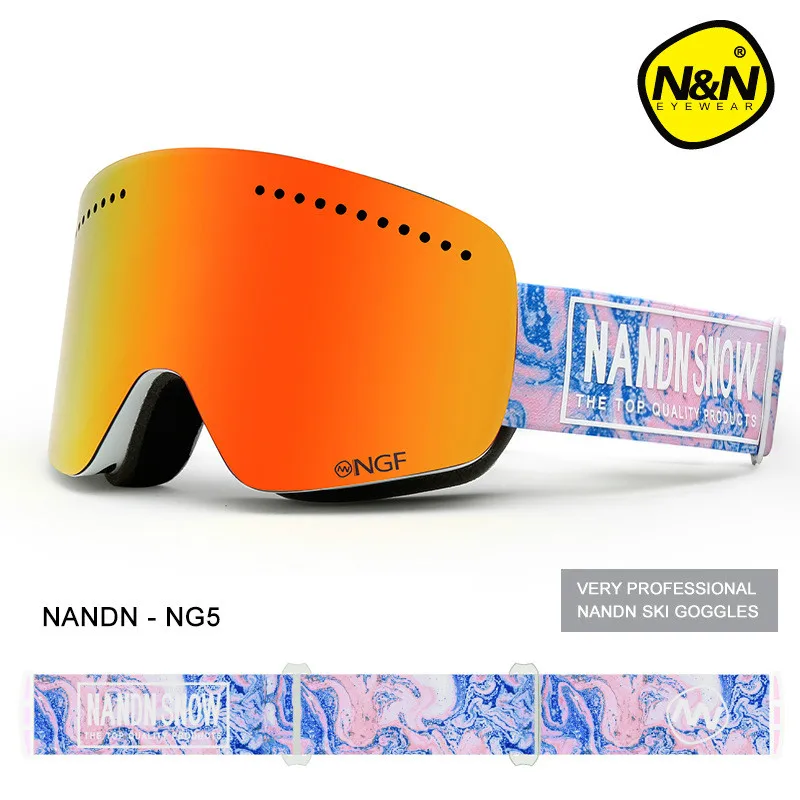 NANDN esquí gafas de doble UV400 Anti-niebla grande de la máscara de los vidrios de los hombres y las mujeres nieve snowboard gafas de esquí gafas