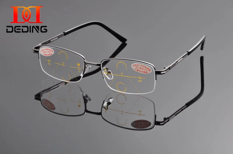 

DEDING Men Gentleman Metal Half Rim Rectangular Presbyopia Lens Progressive Multifocal Reading Glasses oculos de leitura DD1133