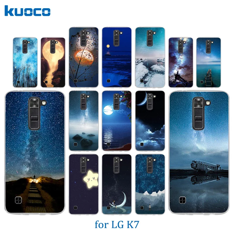 Back Cover Night Sky Pattern for LG K7/Tribute 5 LS675/X210 X210DS Soft Silicone For K7 K 7 Matte Full Protection Phone Cases |
