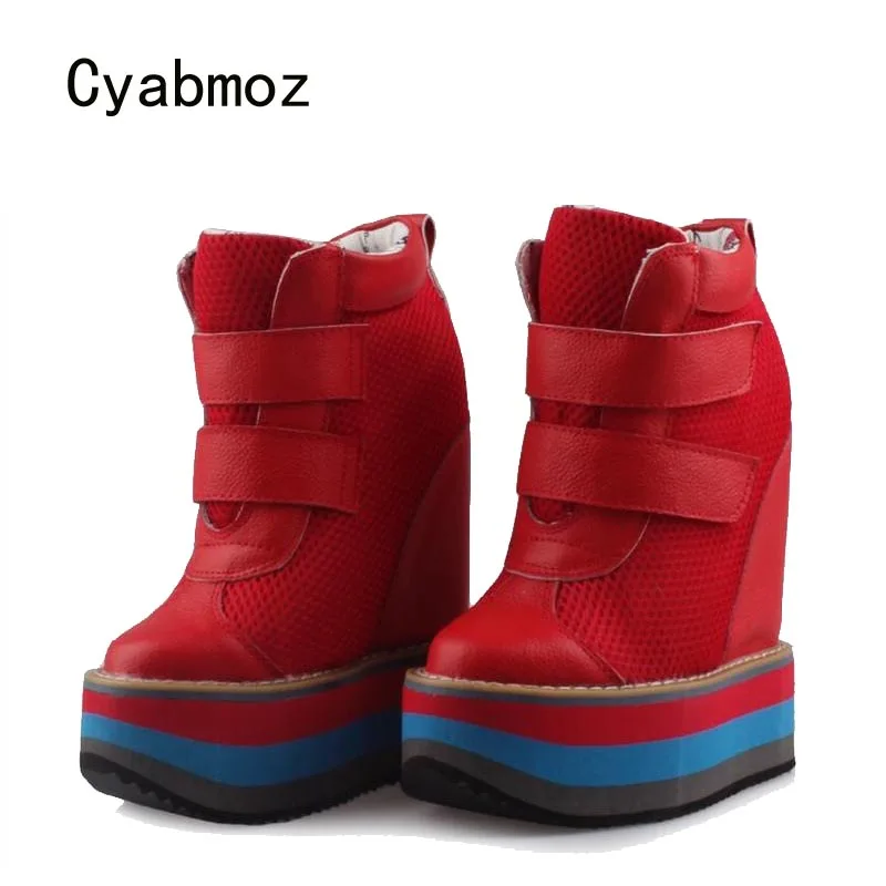 

Cyabmoz Women Shoes High heels height increasing Breathable Mesh Woman Pumps Sneakers Party Shoes Zapatos mujer Tenis feminino