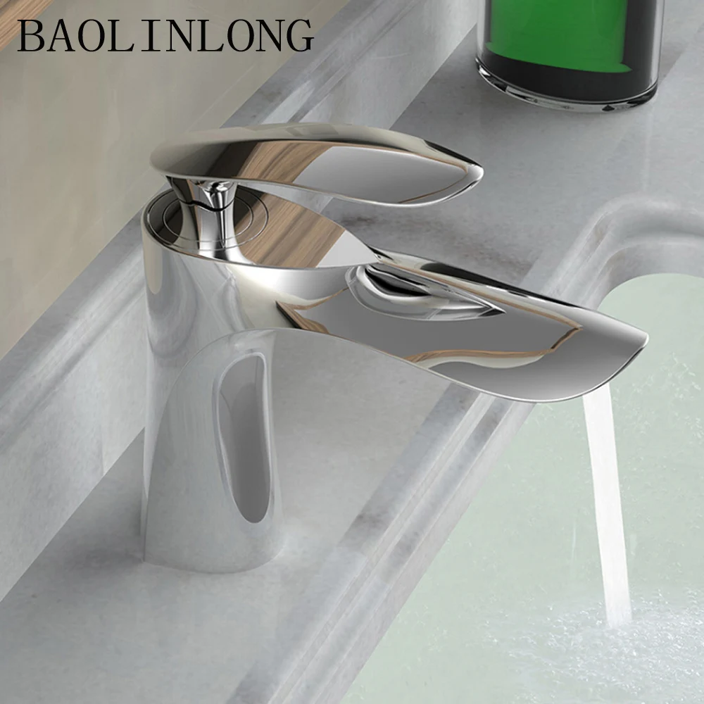 

News Style Brass Chrome Basin Deck Mount Bathroom Faucet Vanity Vessel Sinks Mixer Bath Tap