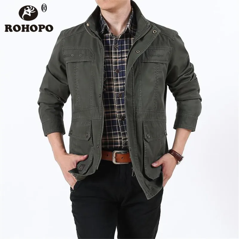 

5XL 6XL 7XL Plus Large Size Overcoat Jacket Men 100% Cotton Pockets Autumn Thick Coats Off Road Military Field Out Door Jackets