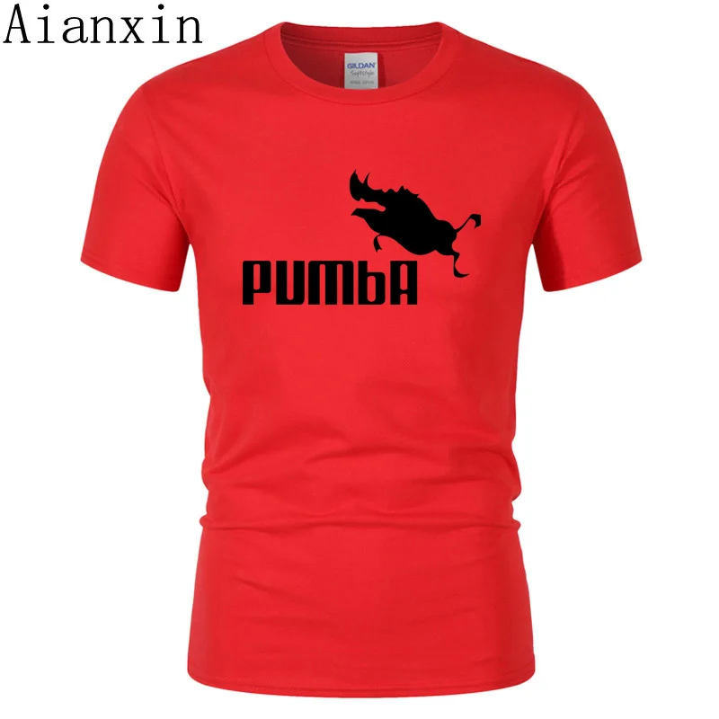

2019 funny tee cute t shirts homme Pumba men short sleeves cotton tops cool t shirt summer jersey costume Fashion t-shirt