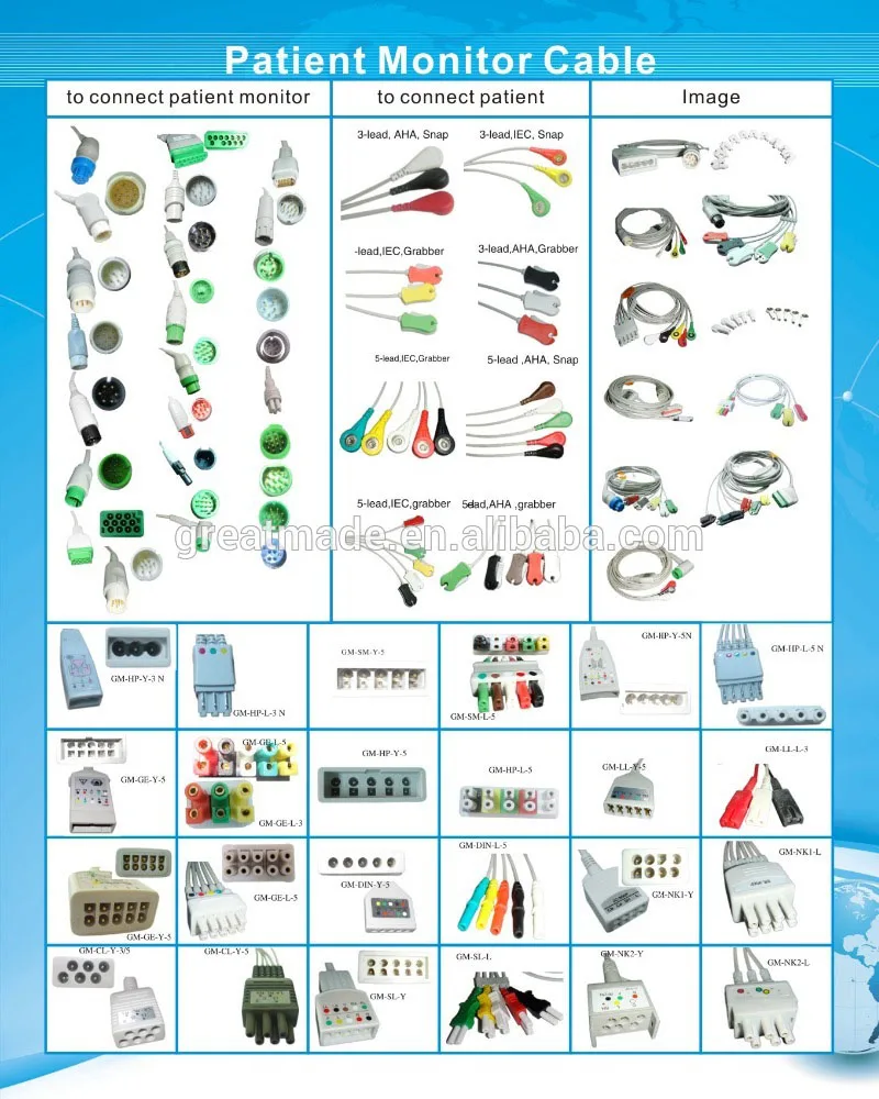 Совместим с Siemens SC5000/SC6000/SC7000/SC8000/6-Pod Multimed кабель дальней связи ecg, Drager Infinity совместимый магистральный кабель