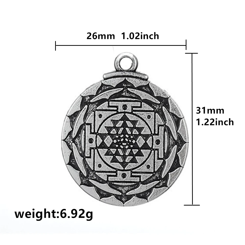 My shape Sri Yantra для роста и исцеляющий амулет богатство богиня талисман подвеска тантрическая Йога Hindi мужские ювелирные изделия 5 шт Лот