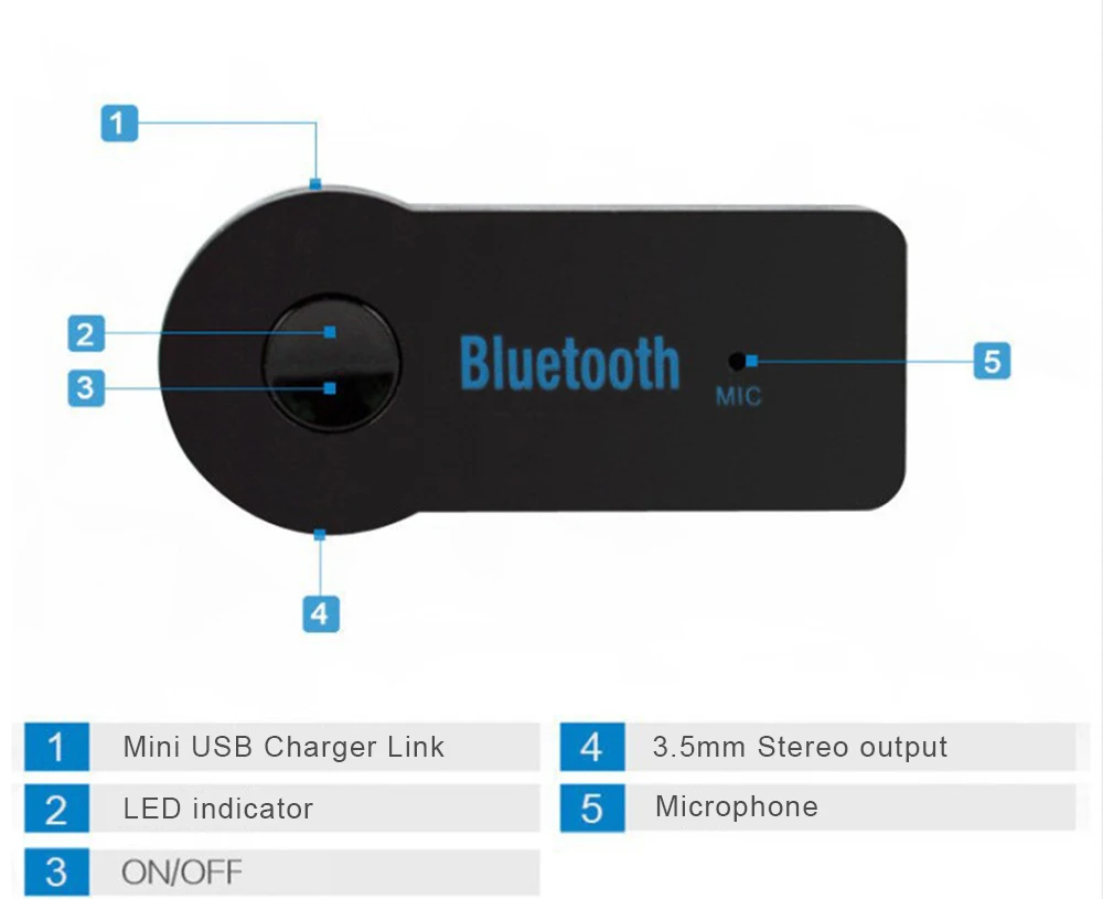 3,5 мм аудио передатчик Jack автомобильный беспроводной Bluetooth приемник адаптер Aux стерео штекер Bluetooth музыкальный приемник авто Bluetooth