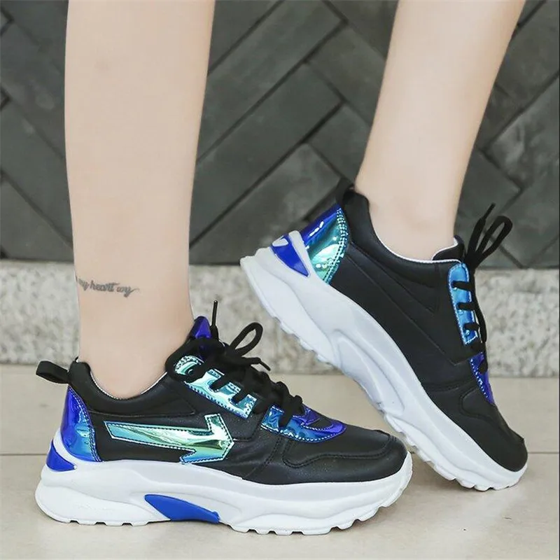 

Mhysa 2019 Autumn Ladies Glitter Chunky Sneakers Platform Casual Shoes Daddy Sneakers Women Shoes Trainers basket femme L481