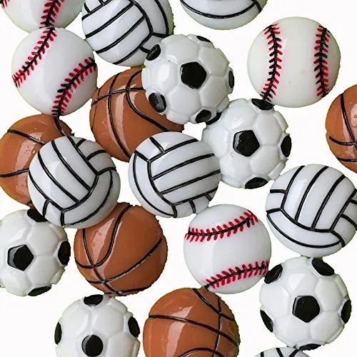 

20pcs Tennis Basketball Football Volleyball Resin Flatbacks Craft