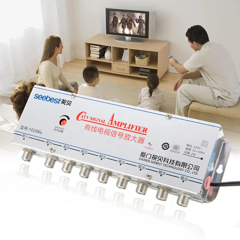 Mayitr 20dB 8 Way Ca Усилитель ТВ сигнала 1 в 8Out tv VCR антенна разделитель усилителя 345 МГц ~