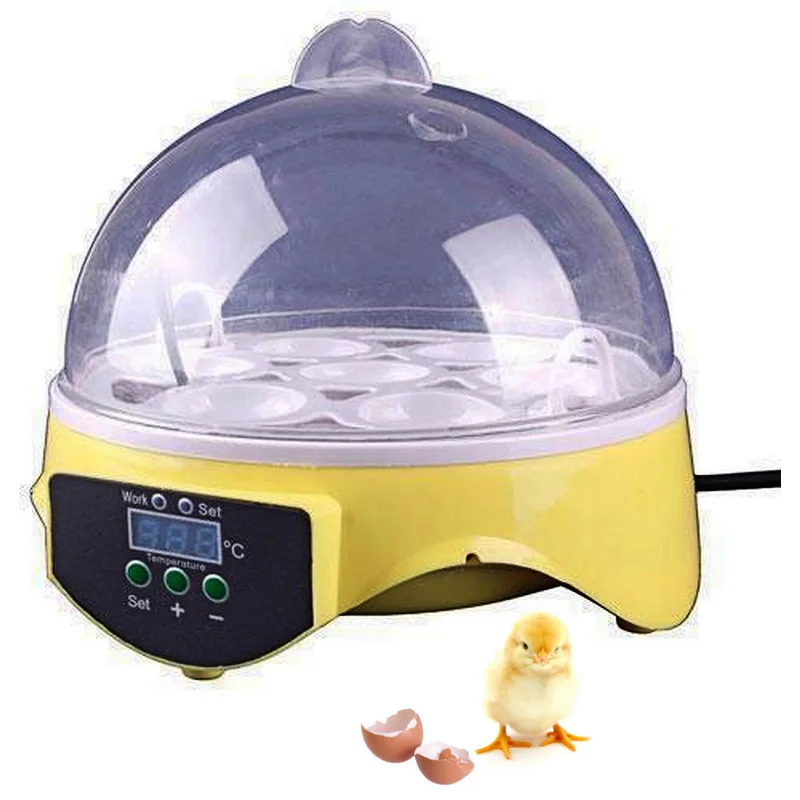 

7 Eggs Digital Mini Egg Incubator Temperature Automatic Hatchery Poultry Chicken Duck Bird Hatcher Machine Brooder Tools 20W