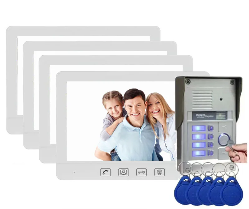 ZHUDELE 4*10 1 дюйма монитор RFID пароль и ID карта видеодомофон домофон с ИК камерой