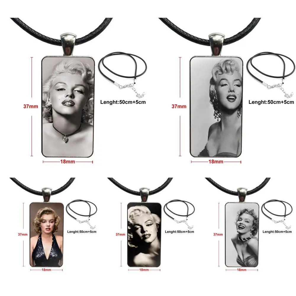 

For Women Choker Marylin Monroe Quotes Brand Steel Color Jewelry Fashion Statement Necklace Glass Necklaces Pendants