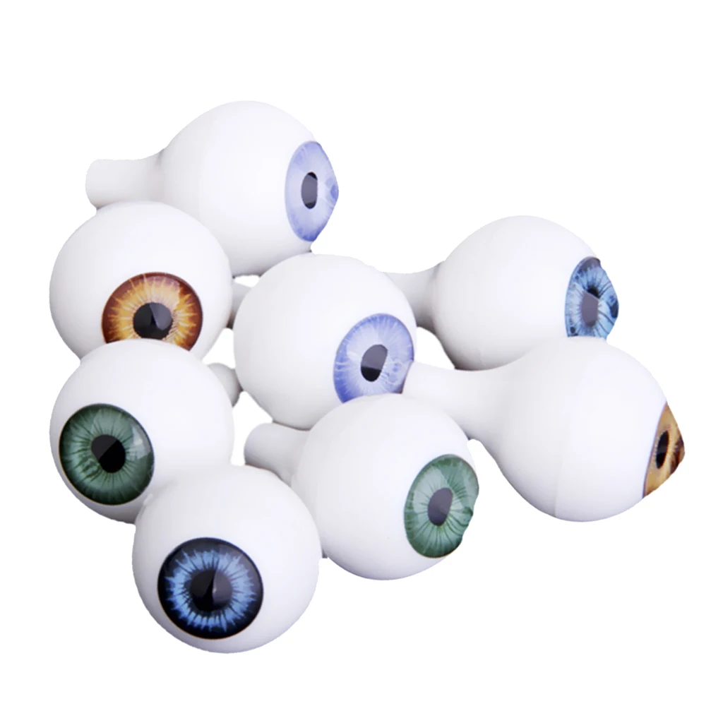8pcs Round Acrylic Doll Eyes Eyeballs Animal Puppet Craft Plastic Safety Eyeball Halloween Props 22mm for Dolls DIY Making