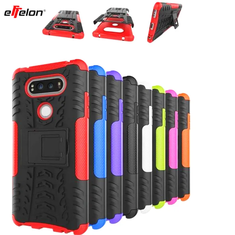 

Effelon Cover For LG V20 Case Anti-Knock Silicone + Hard Plastic Case For LG V20 LGV20 F800 H990ds F800L Phone Holder Stand