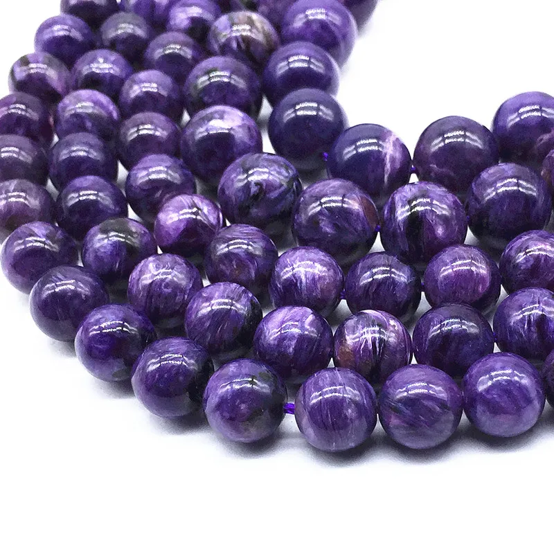 

19 cm/String Nature Russia Charoite 10 mm Round Beads For Jewelry Making 100% Nature Color Not Synthetic Not Dyed Color