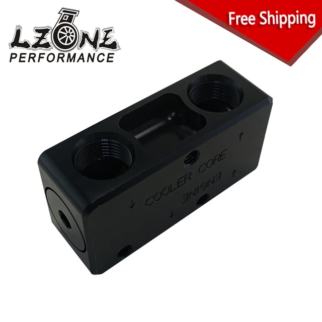 

FREE SHIPPING - Oil Filter Sandwich Adaptor High quality Oil filter remote block with thermostat 1xAN8 4xAN10 ORB FEMALE