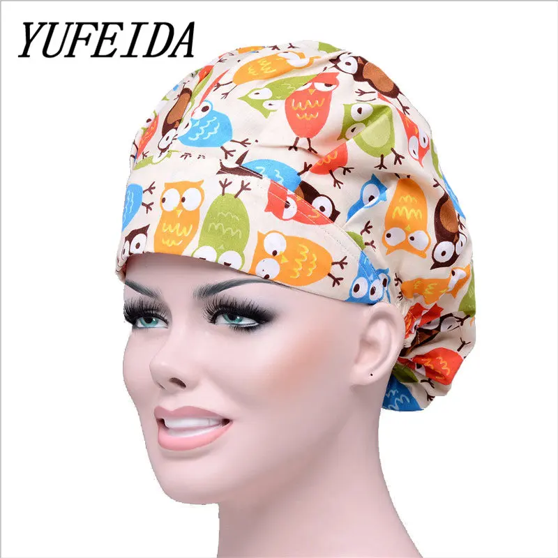 YUFEIDA унисекс медицинская шапочка s Pet/Больница печать медицинская шапочка доктор мужчина женщина хирургическая кепка регулируемая крышка s
