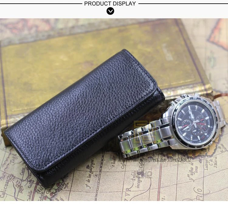 leather watch travel pouch