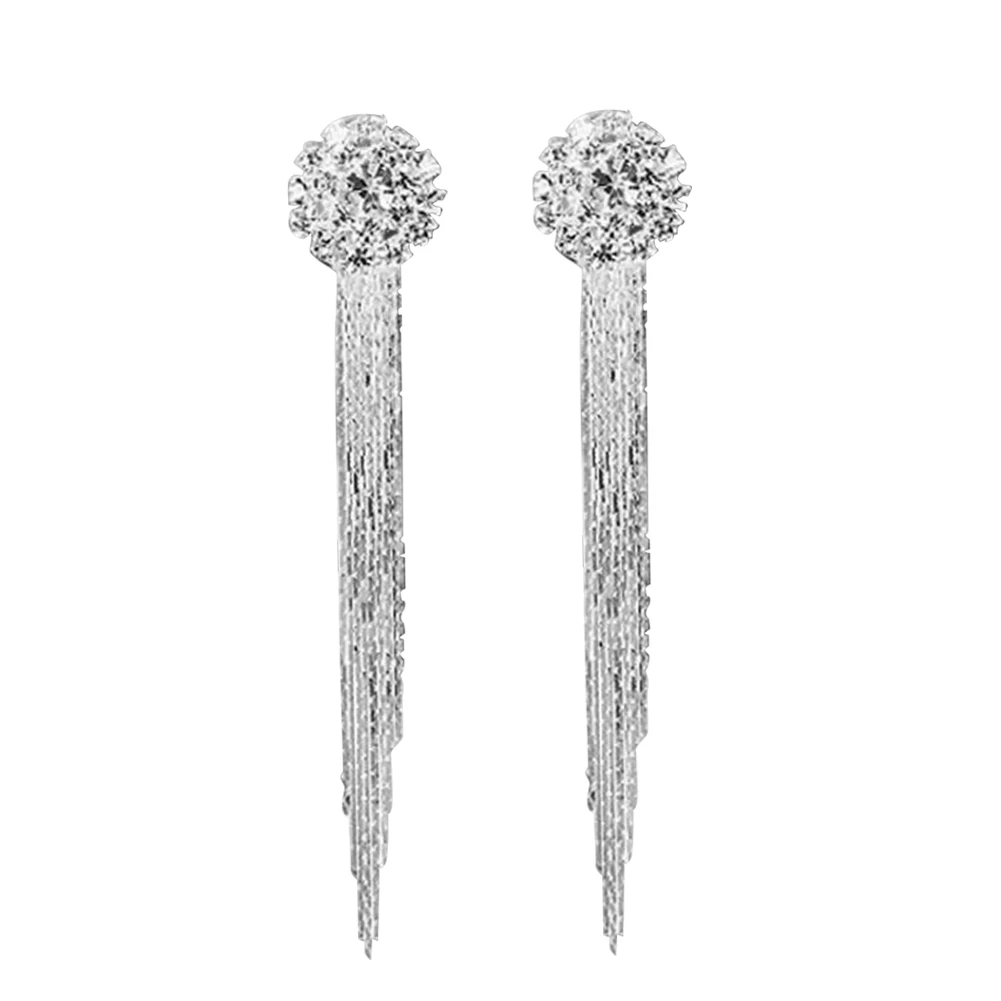 

Unique Tassel Pendant Long Dangle Statement Women Drop Earrings Gift Rhinestone