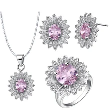 Роскошные брендовые дизайнерские свадебные комплекты ювелирных изделий, белый золотистый цвет, женское ожерелье, серьги и кольцо, комплекты ювелирных изделий, T514-7