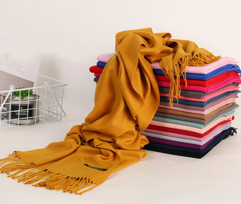 Wool Blend Tassels Warm Scarves-1
