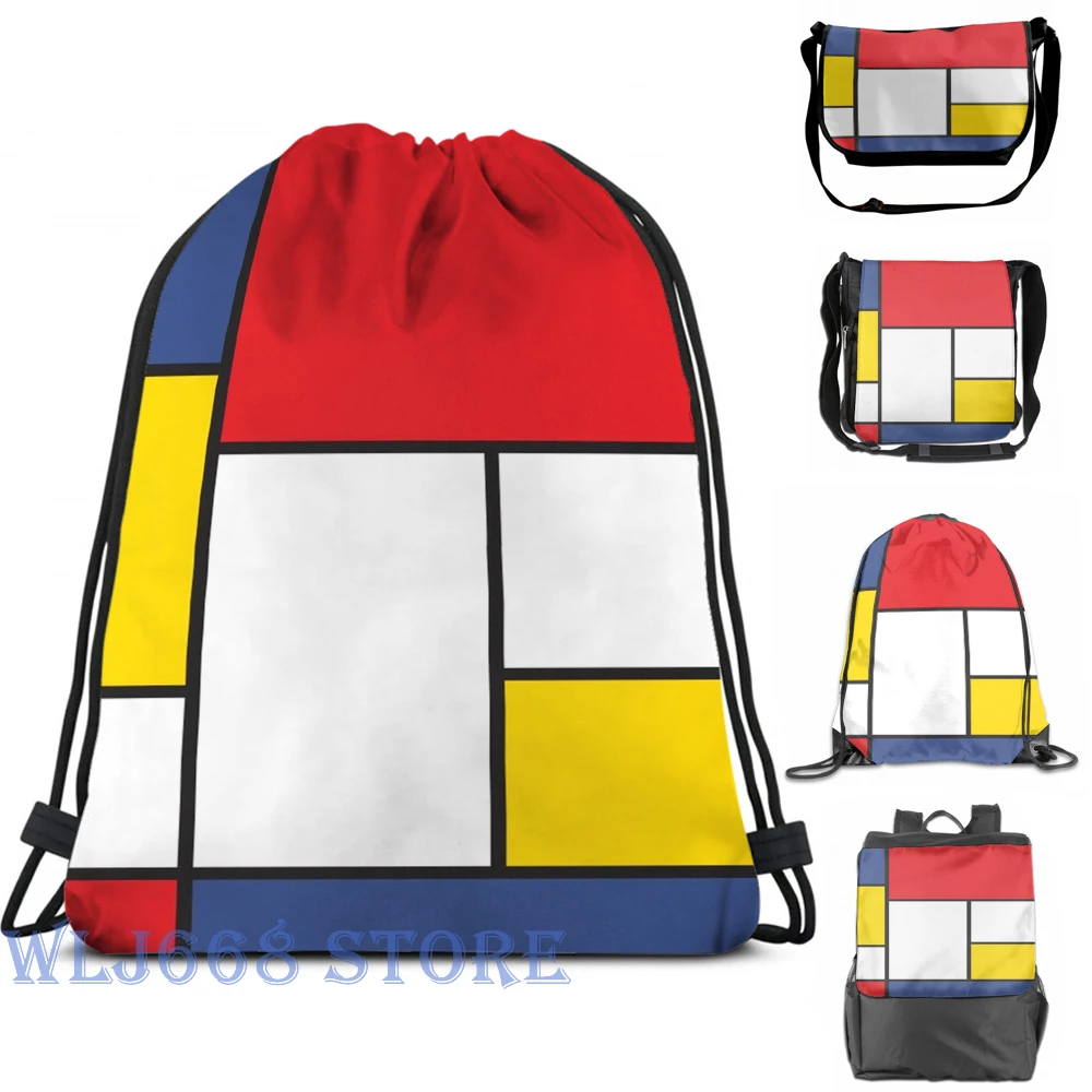 

Funny graphic print shoulder Bags women In the Style of Mondrian Single shoulder backpack travel for men Gym Bag