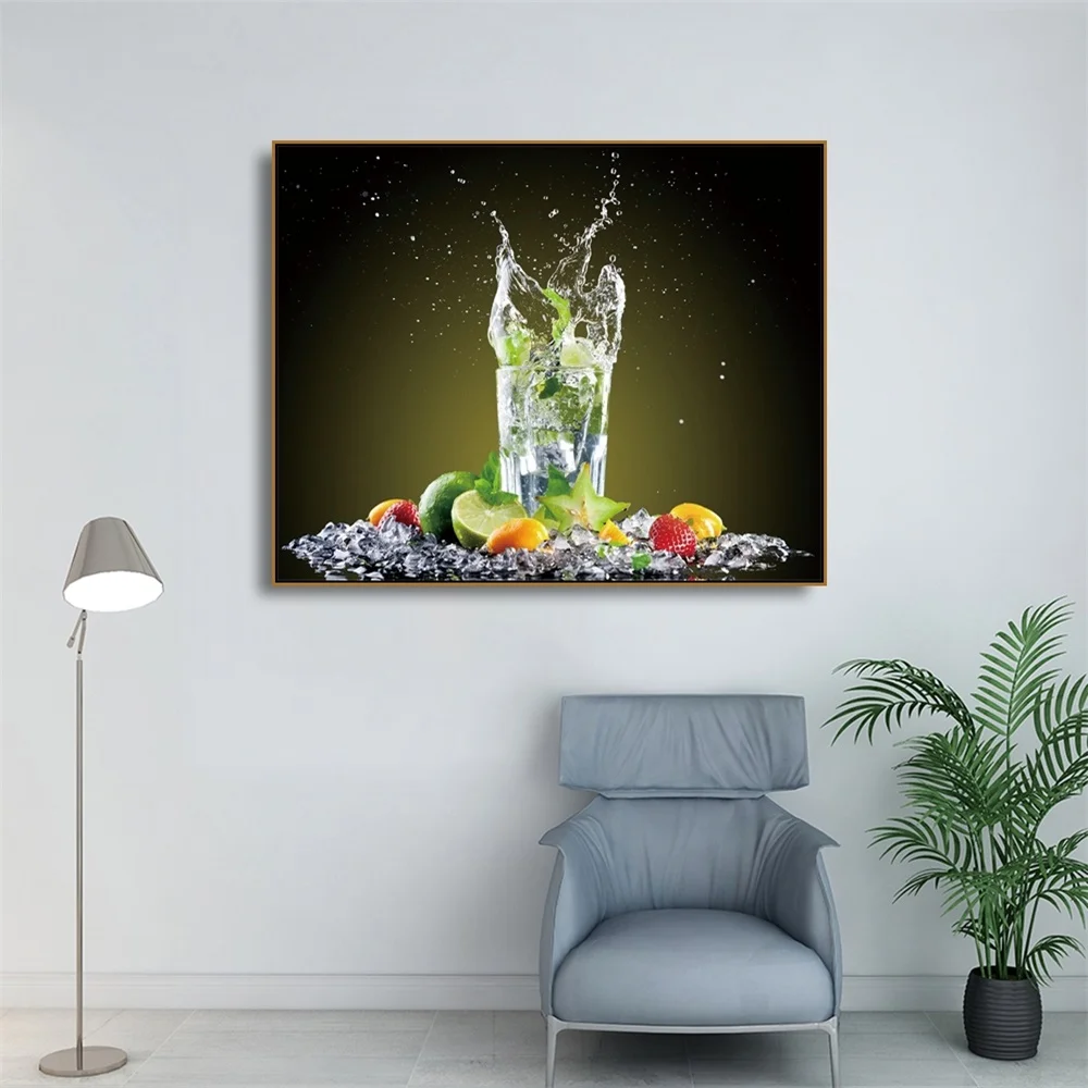 

Laeacco Super Kitchen Juice Posters and Prints Nordic Home Decoration Canvas Calligraphy Painting Wall Art Living Room Decor