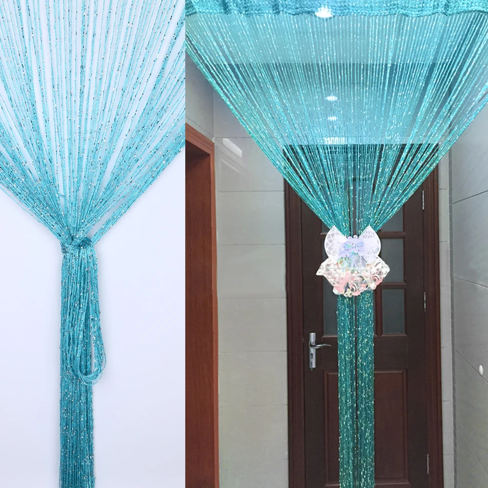 String Tassel Hanging Curtain Divider Living Room decorated with Silver