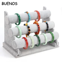 BUENOS, высокое качество, винтажная стойка из искусственной кожи/бархата, Т-образная стойка, браслет, цепь, часы, ювелирные изделия, органайзер, держатель, Ювелирный стенд