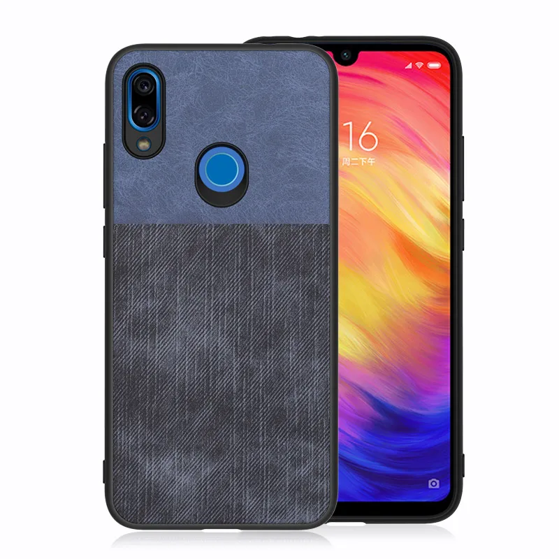 

For Redmi Note 7 Case Jeans Texture Luxury PU Leather Phone Case For Xiaomi Redmi Note 7 Case Vintage PC TPU Cover Bag For Redmi