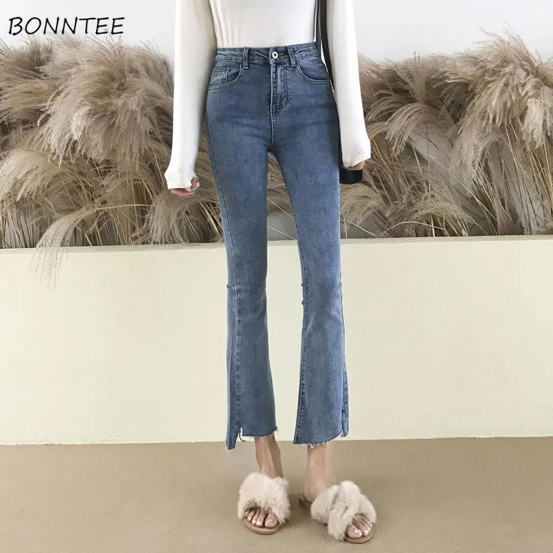 

Jeans Women Skinny Elastic High Waist Elegant Womens Retro Ankle-length Jean Korean Style All-match Simple Ripped Trendy Daily