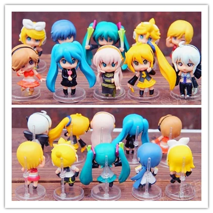 Hand-done doll clay cos dolls miku 10pcs/set  boxe...