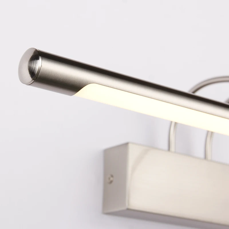 JUSHENG современный бронзовый внутренний светодиодный настенный светильник с верхним зеркалом, никелевый светодиодный светильник для картин, светильники длиной 45-75 см, светильник для ванной комнаты 220 В