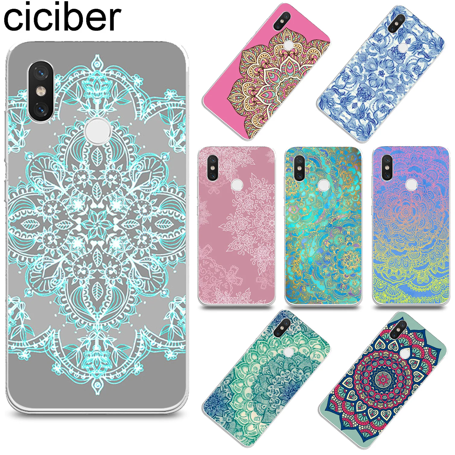 

ciciber For Xiaomi mi 9 8 6 5 A2 A1 X 5C 5S Plus Lite SE Poco Phone F1 Soft TPU Case For Xiaomi MIX MAX 3 2 1 S Pro Mandala Capa