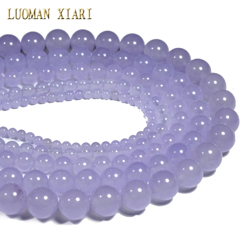 

Wholesale Light Purple White Stone Dyed Round Stone Beads For Jewelry Making DIY Bracelet Necklace 4/6/8/10/12 mm Strand 15''