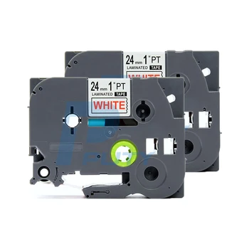 

2PCS PUTY 24mm Red on White TZe-252 tz252 TZ-252 label tapes compatible for PT300 350 520 750 P700 D600 P-Touch label printers