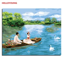 YH311 DIY Ручная роспись маслом свадебный стиль Цифровая живопись по номерам Масляные картины китайские картины-свитки домашний декор
