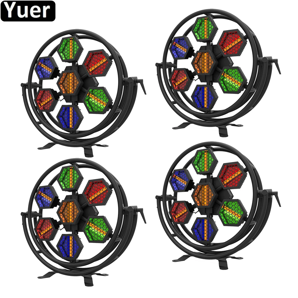 

4Pcs/Lot RGBW 4IN1 7x60W LED Full Color Retro Flash Light Stage Strobe Flash Light DJ Disco Equipment Party Bar Nightclub Lights