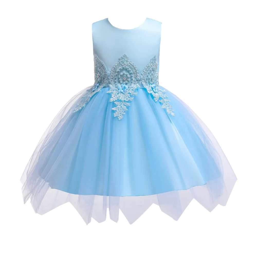Свадебное платье для девочек Пышное Сетчатое платье принцессы для маленьких девочек от 3 до 10 лет Детская одежда праздничное платье принцессы для дня рождения